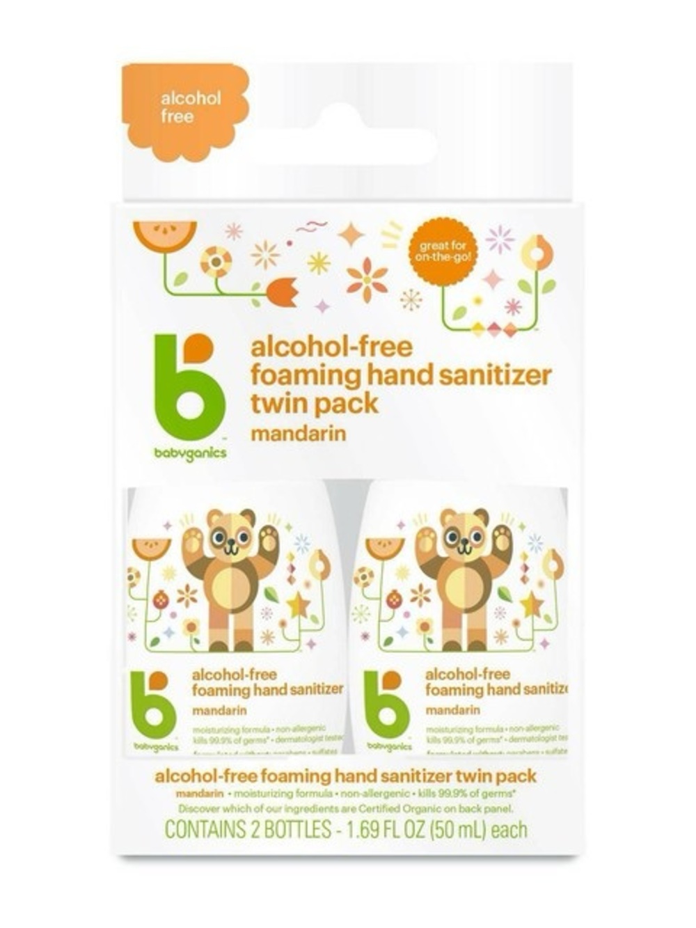 Babyganics Alcohol-Free Foaming Hand Sanitizer Twin Pack - Mandarin